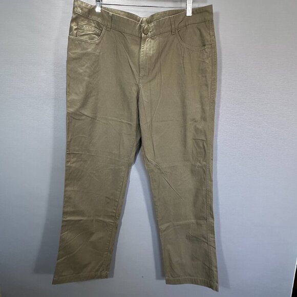 Columbia Pants Mens 40 Regular Fit Khaki Cotton Flat Front 5 Pockets Straight